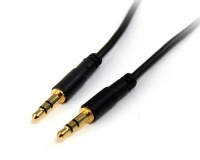 StarTech.com MU1MMS Slim 3.5mm Stereo Audio Cable - M/M (1 Feet)