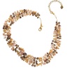 Chuvora Genuine Multi-Colored Fresh Water Cultured Pearl 2-Strand Gold Silk Thread Necklace