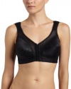 Playtex Women's 18 Hour Front Close Bra with Flex Back, Black, 40DD