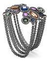 ABS by Allen Schwartz captures this season's opulent mood with this faceted stone bracelet, finished in rows of hematite chains.