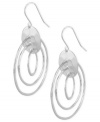 Robert Lee Morris rounds out its earrings selection with this pair. Crafted from silver-tone mixed metal, three orbitals make going in circles a fun experience. Approximate drop: 2-1/5 inches.