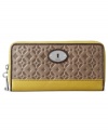 For logo-loving fashionistas, this clutch design from Fossil is the perfect pick. Crafted from supple, signature-embossed leather with vintage-inspired detailing, it flaunts multiple pockets for effortless go-everywhere accessorizing.