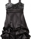 Ruby Rox Girls 7-16 Sequin Top Pick up Party Dress, Black/Silver, 12