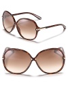 Tom Ford's famous crossover sunglasses gets a new look in delicate frames and gradient lenses.