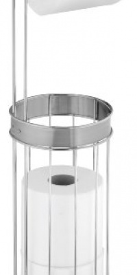 InterDesign Bruschia Reserve Tissue Stand, Chrome/Brushed Stainless Steel