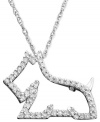 A pretty pooch pendant makes the perfect diamond necklace for a dog lover! Round-cut diamonds (1/8 ct. t.w.) sparkle on 14k white gold. Drop measures 1/2 inch; chain measures 16 inches.