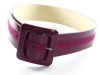 Style&Co. Wide Patent Mix Media Belt Berry Size Large