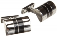 Kenneth Cole New York Men's Half Barrel Enamel Cufflinks