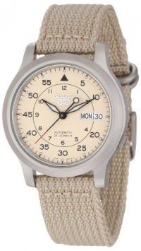 Seiko Men's SNK803K2 Seiko 5 Automatic Beige Canvas Strap Watch