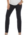 A sleek fit defines MICHAEL Michael Kors' plus size straight leg jeans-- they're must-haves for sophisticated play!