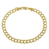 18k Yellow Gold Plated Sterling Silver Double-Link Chain Bracelet, 8