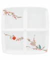 Make your favorite snacks and sides sing with the Chirp divided server from Lenox Simply Fine. Adorned with the beloved birds and florals of Chirp dinnerware and in oven-safe bone china, it's an irresistible addition to any serveware collection.