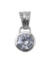 Barse Sterling Silver Faceted Round Clear Crystal Pendant