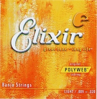 Elixir Strings Banjo Strings, 5 String, Light POLYWEB Coating