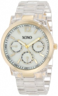 XOXO Women's XO5515 Clear Bracelet with Gold Case Watch