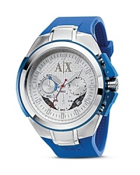 For the detail-oriented, Armani Exchange's silicone-strapped chronograph strikes a bold balance between sporty and sleek. Slip it on to add a modern pop to a bare wrist.