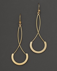 Crossover drop earrings in 14 Kt. gold.