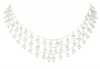 Anne Klein Beacon Silver-Tone Crystal Triple Row Shaky Necklace