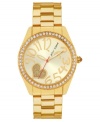 Give your heart to Betsey Johnson with this shimmering watch with crystal accents.