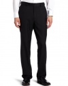 Louis Raphael ROSSO Men's Washable Wool Blend Flat Front Dress Pant, Black34x30