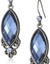 1928 Jewelry Blue Bayou Jet Blue Navette Drop Earrings