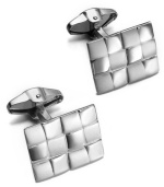 Sleek, shapely & sophisticated. These cuff links make the perfect accent to his favorite work shirt. Crafted in sterling silver, they feature an intricate basket weave pattern. Approximate length: 7/8 inch. Approximate width: 5/8 inch.