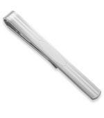 The perfect personal gift. This sterling silver men's tie bar features an engraved design and sleek silhouette. Approximate length: 2-1/8 inches. Approximate width: 1/4 inch.