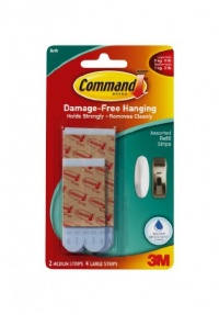 Command Medium and Large Water-Resistant Replacement Strips, 2-Medium Strip, 4-Large Strip