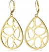 T Tahari Essential Gold Tone Open Work Oval Drop Earrings