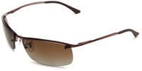 Ray-Ban Men's RB3183P 014/T563 Polarized Wrap Sunglasses,Brown Frame/Brown Gradient Lens,One Size