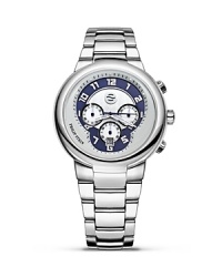 Philip Stein® active stainless steel chronograph watch with integrated bracelet strap and a butterfly buckle closure.