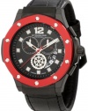 Stuhrling Original Men's 160F2.332T51 Apocalypse Trinity Chronograph Black IP Red Bezel Watch