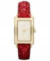 Perfect your party look with this sequined leather watch from DKNY.