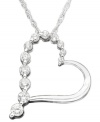 Steal her heart with this charming Journey pendant. A trail of sparkling round-cut diamonds (1/3 ct. t.w.) meets 14k white gold for the perfect diamond necklace. Chain measures 18 inches.