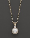 This cultured pearl pendant makes a statement of classic chic.