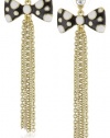 Betsey Johnson Pretty Polka Dots Polka Dot Bow Multi-Chain Linear Earrings