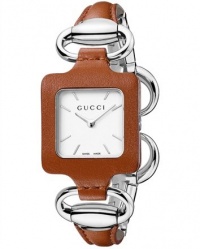 Gucci Leather Mother-of-Pearl Dial Women's Watch #YA130401