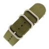 Watch Band Nylon One Piece Military Sport Olive Green Heavy Stainless Buckle 18 millimeter