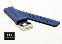 NAVY BLUE 22mm Double Tang Modena Italian Rubber Dive Watch Band Fits LuminoxSeries: 3000 Original Navy SEAL Dive Series, etc.