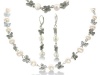 Pearl and Butterfly Ensemble - Necklace, Bracelet, Earrings