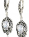 Judith Jack Holiday Glamour Sterling Silver, Marcasite and Cubic Zirconia Vintage Drop Earrings