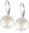 Sterling Silver White Shell Pearl Lever Back Earrings