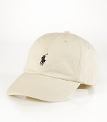 A classic baseball cap in durable cotton chino twill is embroidered with Ralph Lauren's signature pony for an iconic finish.