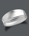 It's all in the name. Touch of Silver adds just that to your look with this stunning bangle bracelet. Crafted in silver-plated zinc alloy, bracelet features a slip-on hinge clasp. Approximate diameter: 2-1/3 inches. Approximate width: 2/5 inch to 9/10 inch.