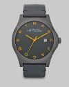 Marc Jacobs Henry Charcoal Dial Black Leather Unisex Watch MBM1216