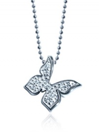 Alex Woo Little Princess Diamond and White Gold Butterfly Pendant Necklace, 16