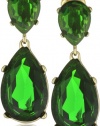 Kenneth Jay Lane Emerald -Color Teardrop Earrings