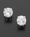 You'll love this sparkling style from Lauren Ralph Lauren: round-cut cubic zirconia stud earrings set in sterling silver.