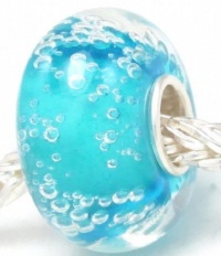 European Turquoise Hawaii Ocean with Bubble Water Park Murano Glass Bead Charm Fits Pandora Biagi Chilia Trollbeads Bracelet