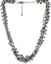 Leslie Danzis Silver-Tone Blue Cubic Zirconium Braided Necklace, 16